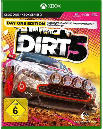 Dirt 5 box art for Xbox One